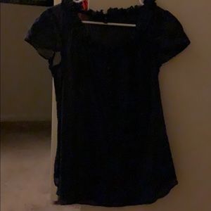 Dark blue short sleeved blouse